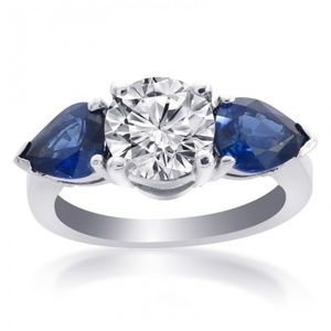 4.31 Carat Diamond Blue Ceylon Sapphire Ring